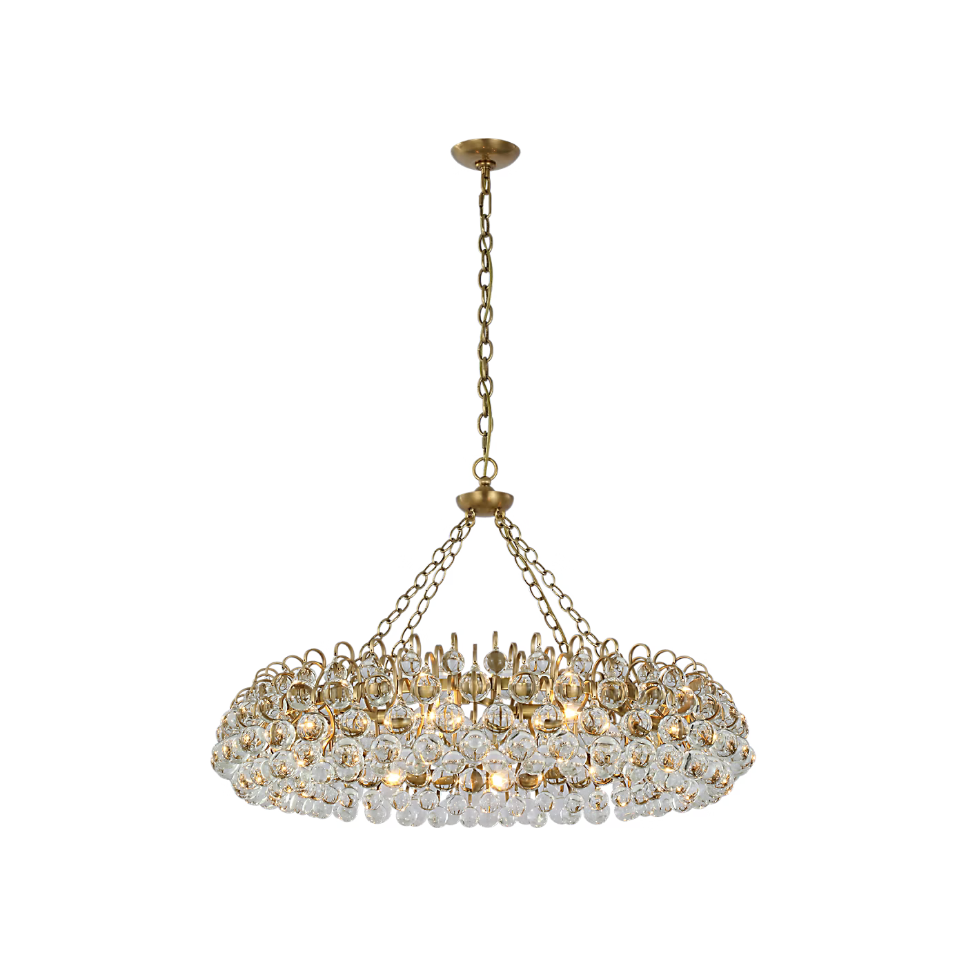 Bellvale Large Ring Chandelier in Hand-Rubbed Antique Brass